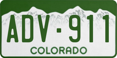 CO license plate ADV911
