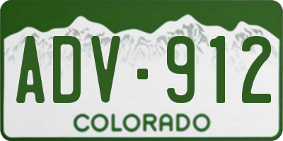 CO license plate ADV912
