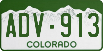CO license plate ADV913