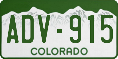 CO license plate ADV915