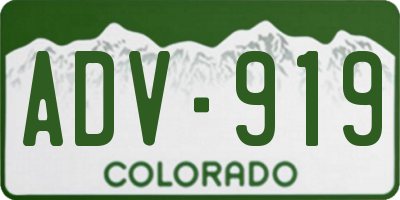 CO license plate ADV919