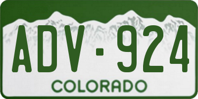 CO license plate ADV924