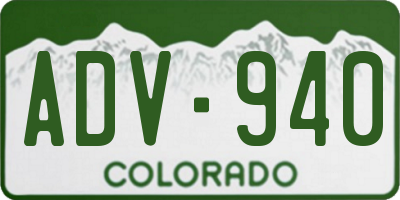CO license plate ADV940