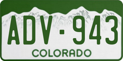 CO license plate ADV943