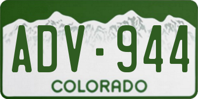 CO license plate ADV944