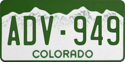 CO license plate ADV949