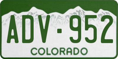 CO license plate ADV952
