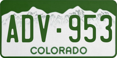 CO license plate ADV953
