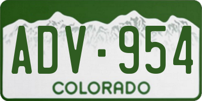 CO license plate ADV954