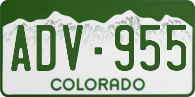 CO license plate ADV955