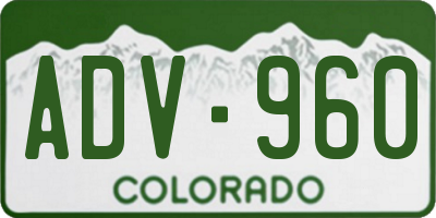 CO license plate ADV960