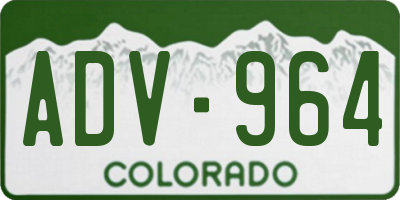CO license plate ADV964