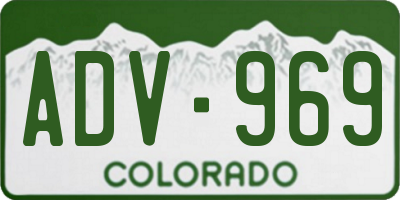 CO license plate ADV969
