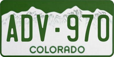 CO license plate ADV970
