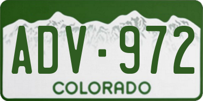 CO license plate ADV972
