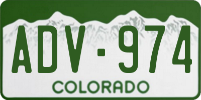 CO license plate ADV974