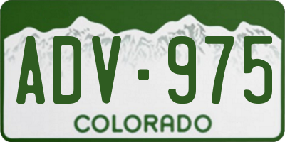 CO license plate ADV975