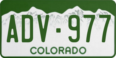 CO license plate ADV977