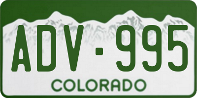 CO license plate ADV995