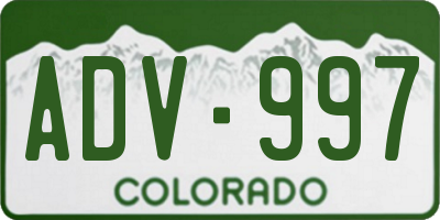 CO license plate ADV997