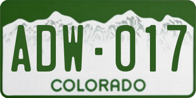 CO license plate ADW017