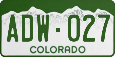 CO license plate ADW027