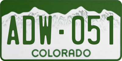 CO license plate ADW051