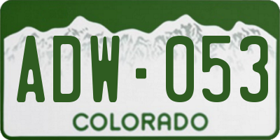 CO license plate ADW053