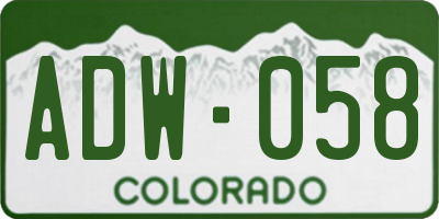 CO license plate ADW058