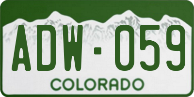 CO license plate ADW059