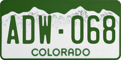 CO license plate ADW068