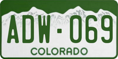 CO license plate ADW069