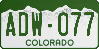 CO license plate ADW077