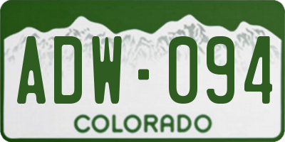 CO license plate ADW094