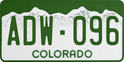 CO license plate ADW096