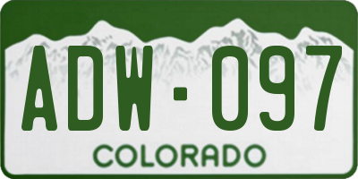 CO license plate ADW097