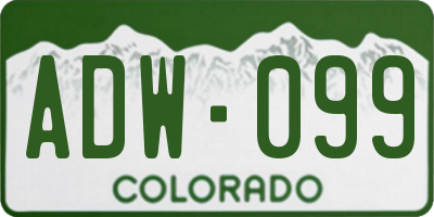 CO license plate ADW099