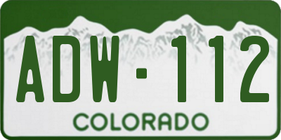 CO license plate ADW112