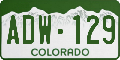 CO license plate ADW129