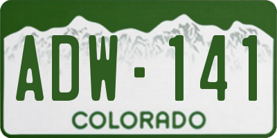 CO license plate ADW141