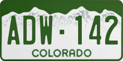 CO license plate ADW142