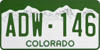CO license plate ADW146