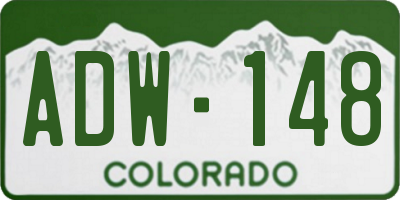 CO license plate ADW148