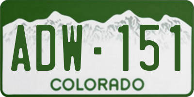CO license plate ADW151