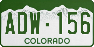CO license plate ADW156