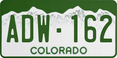 CO license plate ADW162