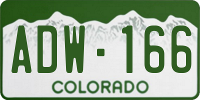 CO license plate ADW166