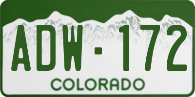 CO license plate ADW172