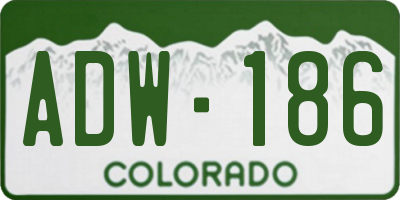 CO license plate ADW186