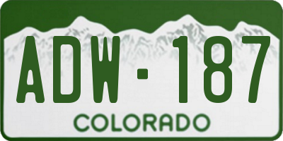 CO license plate ADW187
